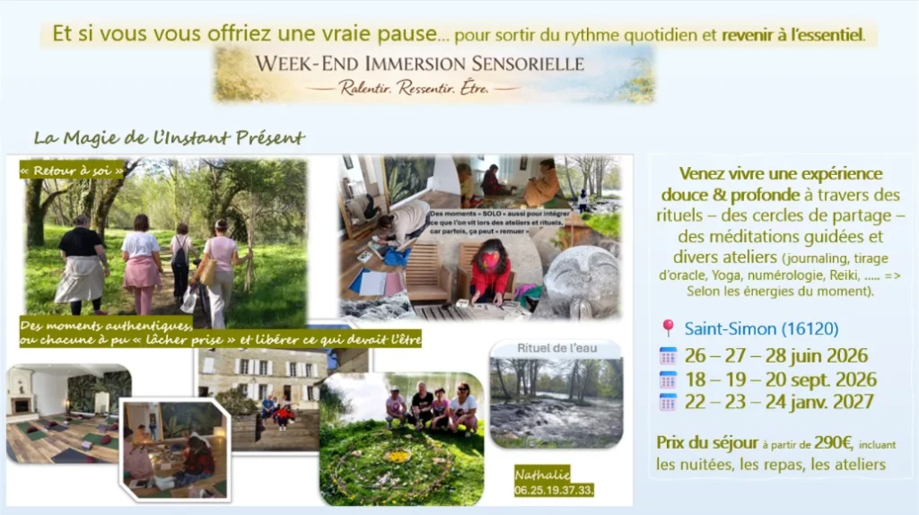 Séjours et retraites voyage immersion Charente